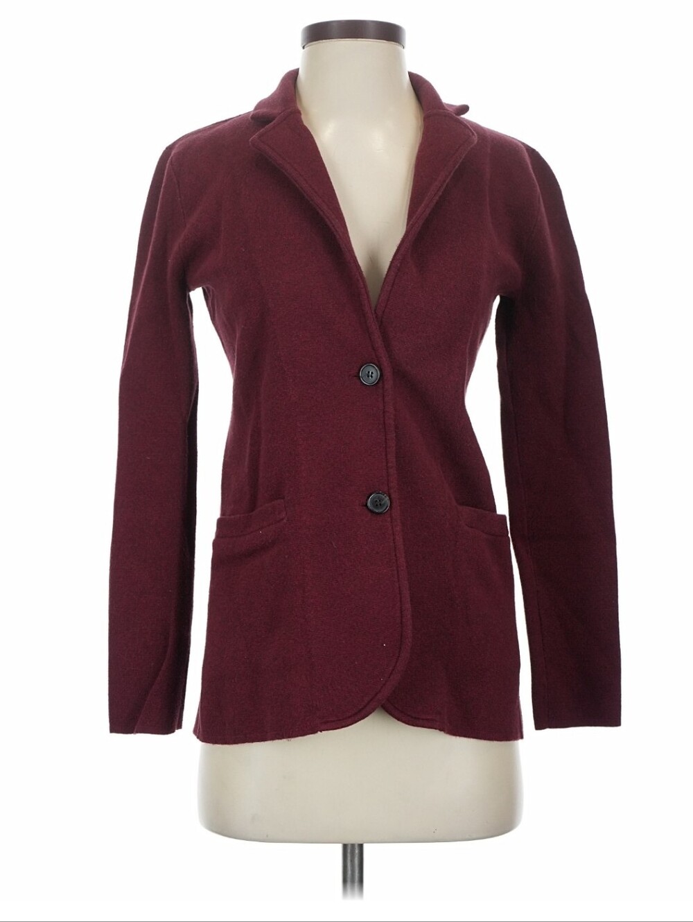 J Crew School Boy Knit Blazer Women's Burgundy Button Front Blazer Jacket